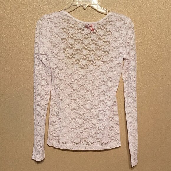 CHARMS Floral Lace Long Sleeved Top White Women's Size (L) - Picture 2 of 8